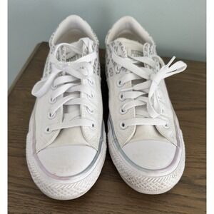 Converse‎ All Star Low Top Sneakers White Logo Print Canvas Womens 7.5 Y2K